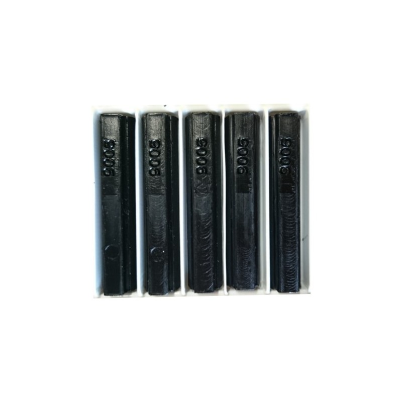 5 bâtons de cire malléable 8 cm noir RAL 9005 Konig