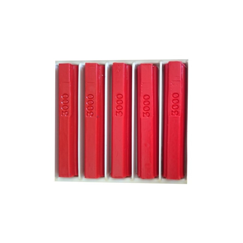 5 bâtons de cire malléable 8 cm rouge RAL 3000 Konig