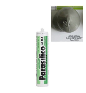 Mastic silicone RAL 7023 gris béton concrete grey Parasilico AM 85-1