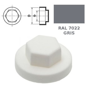 Capuchons RAL 7022 gris anthracite pour vis autoperceuses TH diamètre 6,3mm par 250