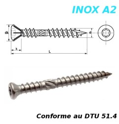 Vis terrasse Inox A2 double filet