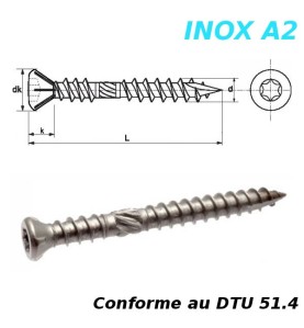 Vis terrasse Inox A2 double filet