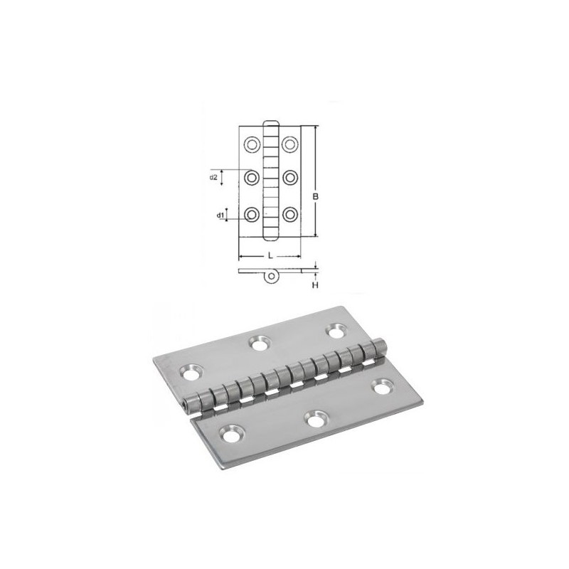 Charnière type "F" - Inox A2 - Longueur 30mm