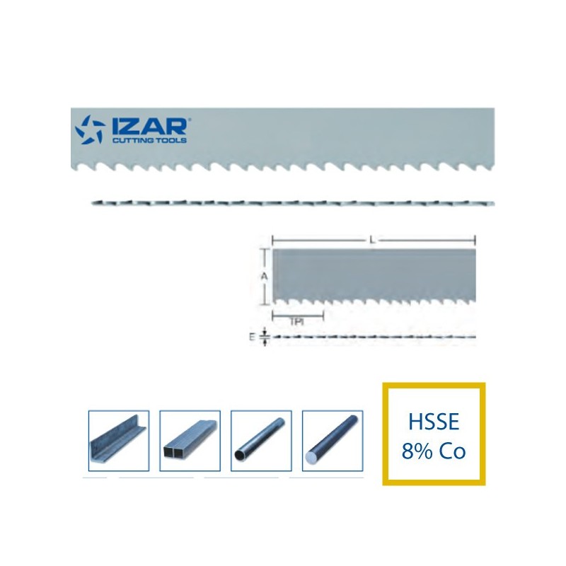 2 lames de scie à ruban HSSE 8% Cobalt métal sur mesure