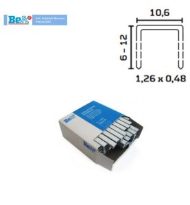 Agrafes BEA 10,6 mm longueur 10 mm type 11 galvanisées pour marteau agrafeur par 5000