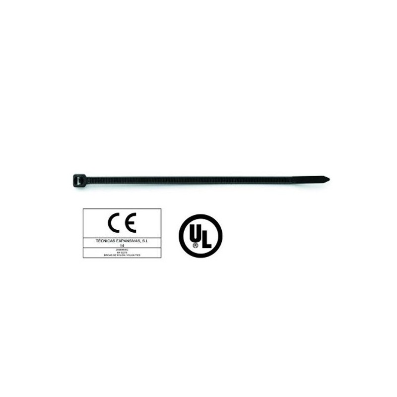 Colliers de serrage nylon noir 12,5x225 mm par 50