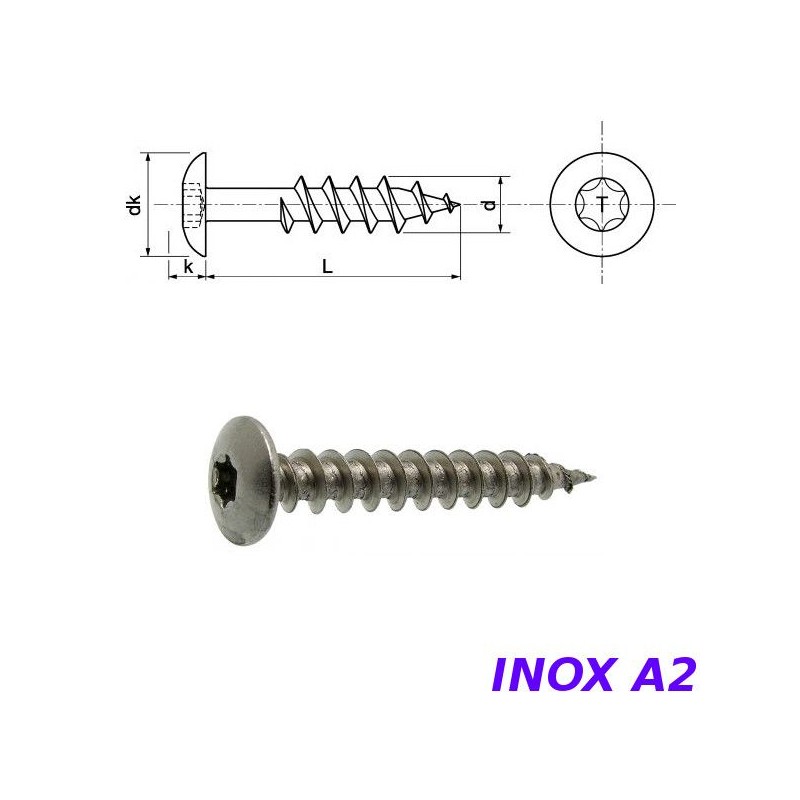 Vis penture Inox A2 par 100