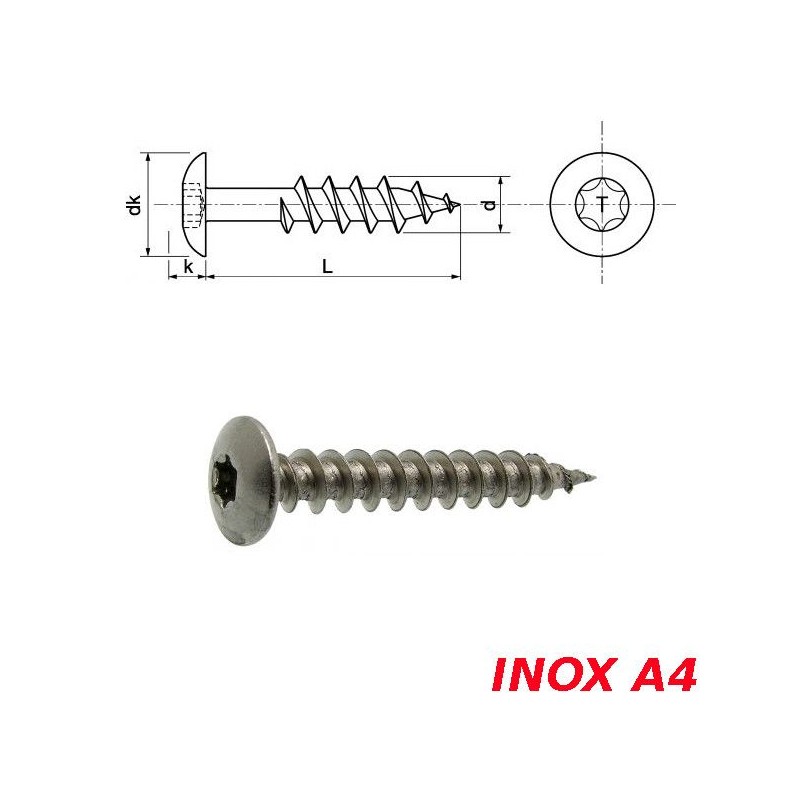 Vis penture Inox A4 par 100