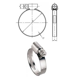 Colliers à bande Inox A2 W4 5,10 mm plage de serrage 7 à 11 mm par 50