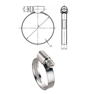 Colliers à bande Inox A2 W4 5,10 mm plage de serrage 7 à 11 mm par 50