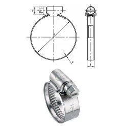 Colliers à bande Inox A2 W4 9,15 mm plage de serrage 8 à 12 mm par 50