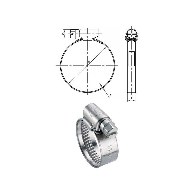 Colliers à bande Inox A2 W4 9,15 mm plage de serrage 8 à 12 mm par 50