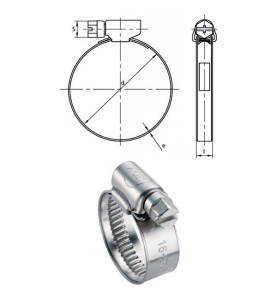 Colliers à bande Inox A2 W4 9,15 mm plage de serrage 8 à 12 mm par 50