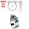 Colliers 32-35mm Inox A4 W5 à tourillons pour tuyaux épais et armés par 10