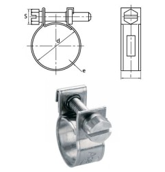 Colliers 7-9mm Inox A2 W4 Miniclamp pour petits diamètres par 50