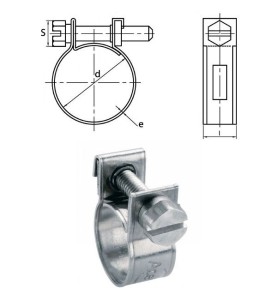 Colliers 7-9mm Inox A2 W4 Miniclamp pour petits diamètres par 50