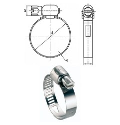 Colliers acier W2 8mm plrage de serrage 47-67mm bande perforée pa 50