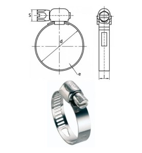 Colliers acier W2 8mm plrage de serrage 47-67mm bande perforée pa 50