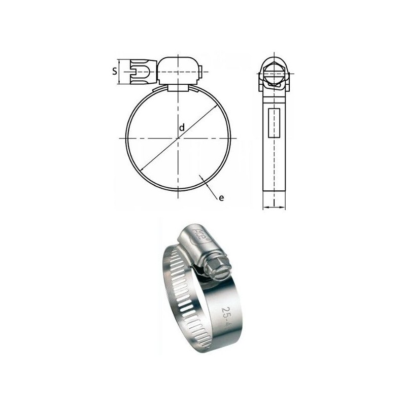 Colliers acier W2 13mm plage de serrage 14-22mm bande perforée par 50