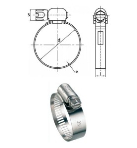 Colliers acier W2 13mm plage de serrage 14-22mm bande perforée par 50