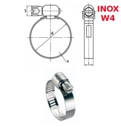 Colliers Inox W4 8mm plage de serrage 8-12mm bande perforée par 100