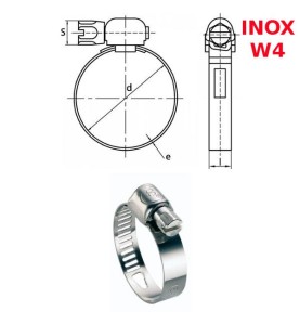 Colliers Inox W4 8mm plage de serrage 8-12mm bande perforée par 100