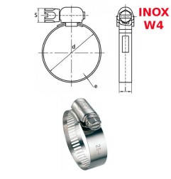 Colliers Inox W4 13mm plage de serrage 14-22mm bande perforée par 50