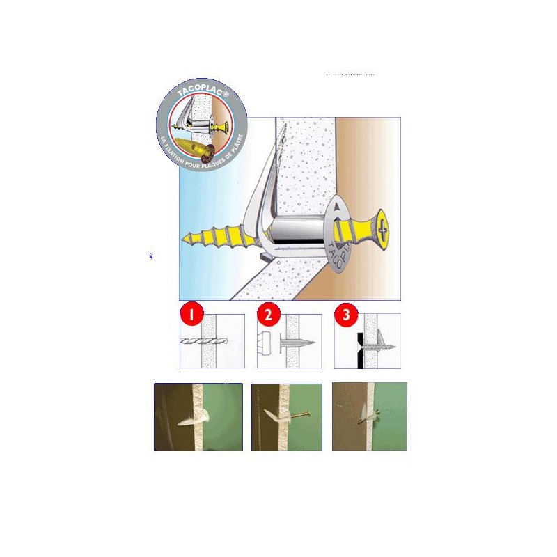 Chevilles Tacoplac pour plaque de plâtre par 50