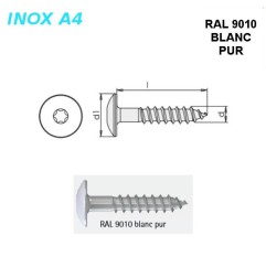 Vis RAL 9010 blanc pur 5,5X55 mm pour panneaux façade FPS par 500