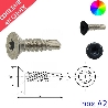 Vis autoperceuses 3,5x16 mm couleur au choix tête fraisée Inox A2 par 1000