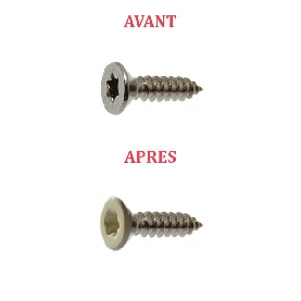 Vis à tôle 3,5x9,5 mm couleur au choix tête fraisée Torx Inox A2 par 1000