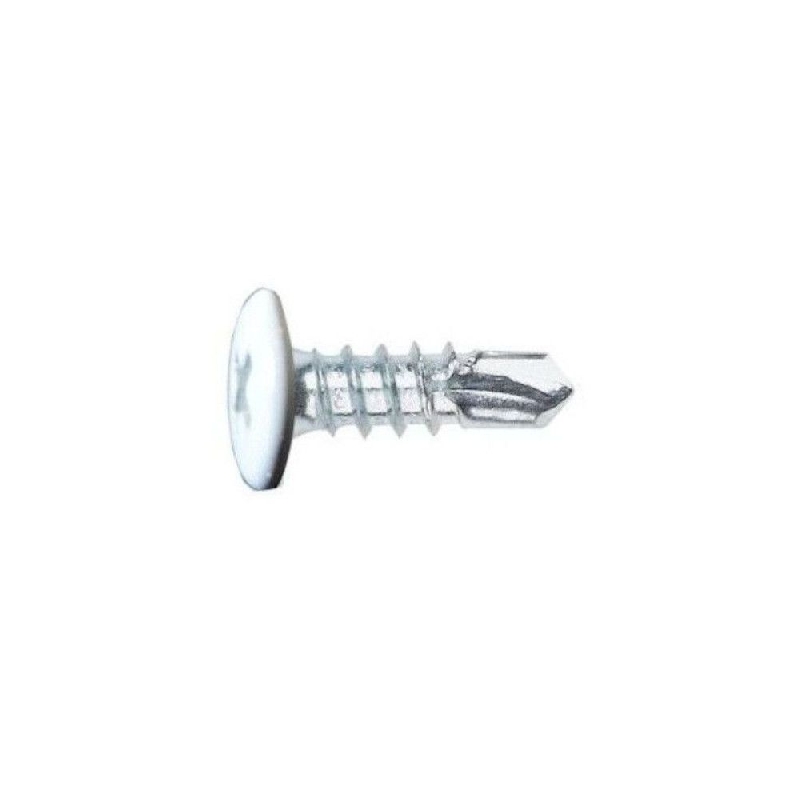 Vis autoperceuse blanc pur RAL 9010 tête type rivet par 100