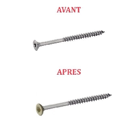 Vis bois 3,5x30 mm couleur au choix tête fraisée Torx Inox A2 par 1000