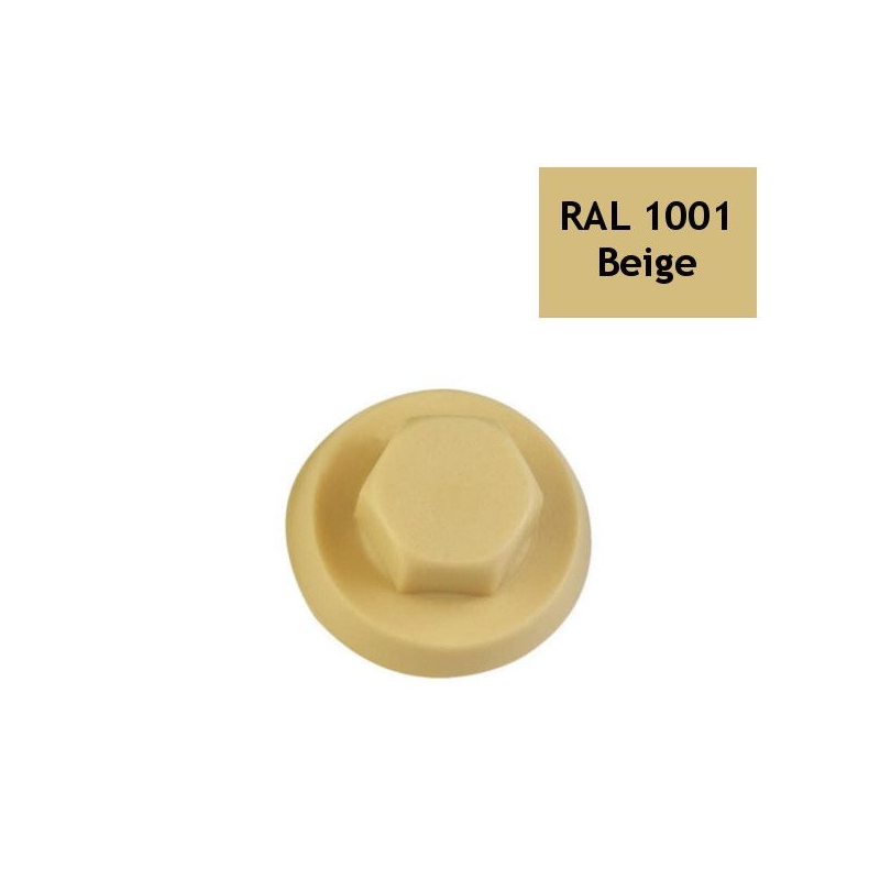 Capuchons RAL 1001 Beige pour vis tête hexagonale de 8 mm