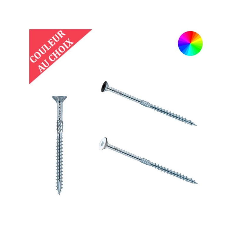 Vis bois 4x30 mm couleur au choix tête fraisée Torx par 1000