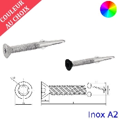 Vis autoperceuses 4,8x28 mm couleur au choix tête fraisée Inox A2 Bi-métal  par 400