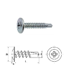 Vis autoperceuses 4,2x19 mm tête extra large zinguée par 500