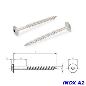 Vis pour panneaux de façade 4,8x38 mm Inox A2 par 100