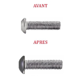 Vis à métaux M4x10 couleur au choix tête bombée six pans creux Inox A2 par 600