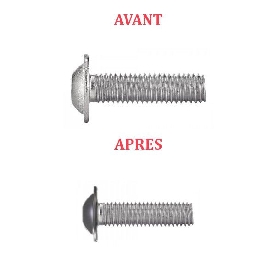 Vis à métaux M4x10 couleur au choix tête bombée à embase six pans creux Inox A2 par 600