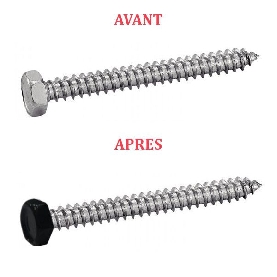 Vis à tôle 4,2x45 mm couleur au choix tête hexagonale Inox A2 par 600