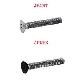 Vis de sécurité M3x16 couleur au choix tête fraisée Torx à téton central Inox A2 par 500