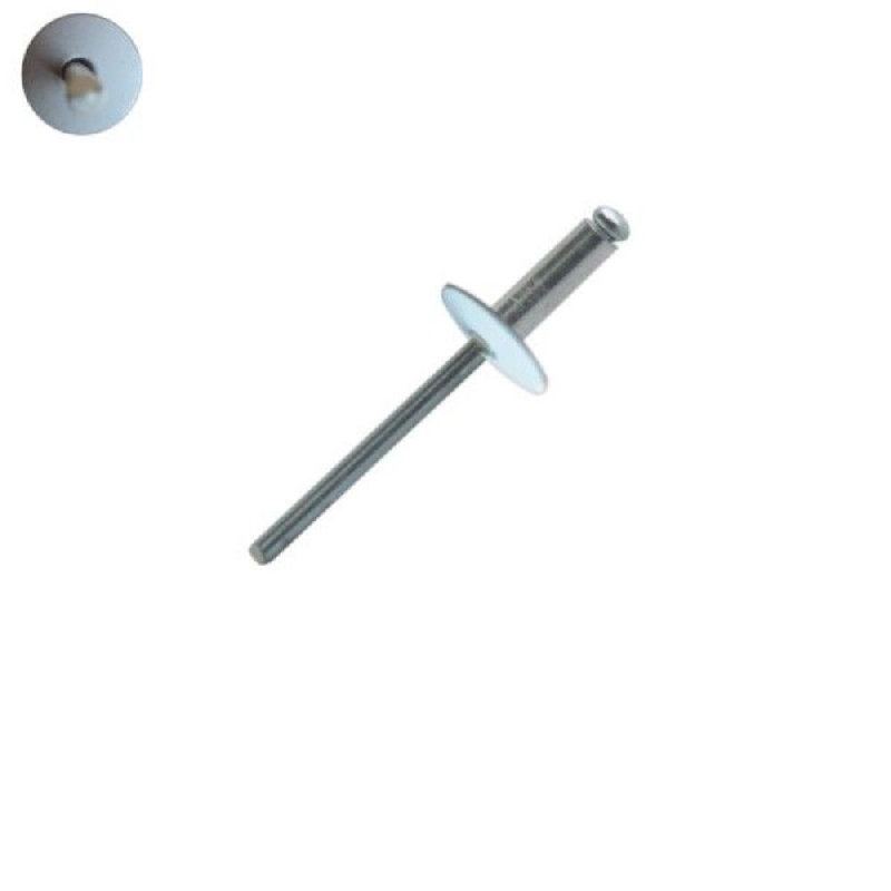 Rivets 4,8x18 mm RAL 7047 telegris 2 tête large Alu/Acier par 50