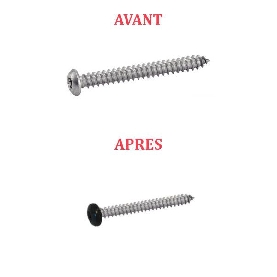 Vis tôle de sécurité 3,5x13 mm couleur au choix tête cylindrique Torx à téton central Inox A2 par 300