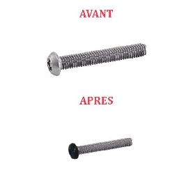 Vis à métaux de sécurité M4x10 couleur au choix tête cylindrique Torx à téton central Inox A2 par 300