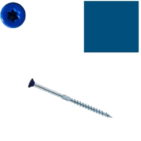 Vis bois Torx 4x45 mm RAL 5010 bleu gentiane acier zingué par 100