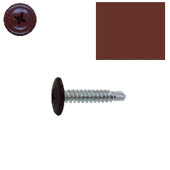 Vis autoperceuses 4,2x32 mm RAL 8012 Brun Rouge tête rondelle par 100