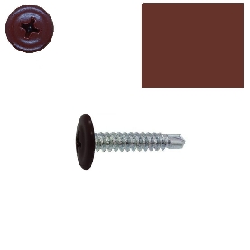 Vis autoperceuses 4,2x32 mm RAL 8012 Brun Rouge tête rondelle par 100