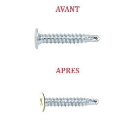 Vis autoperceuses 4,2x14 mm couleur au choix tête extra-plate zinguée Ph par 500