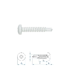 Vis autoperceuses 4,8x25 mm blanche tête cylindrique Ph par 500